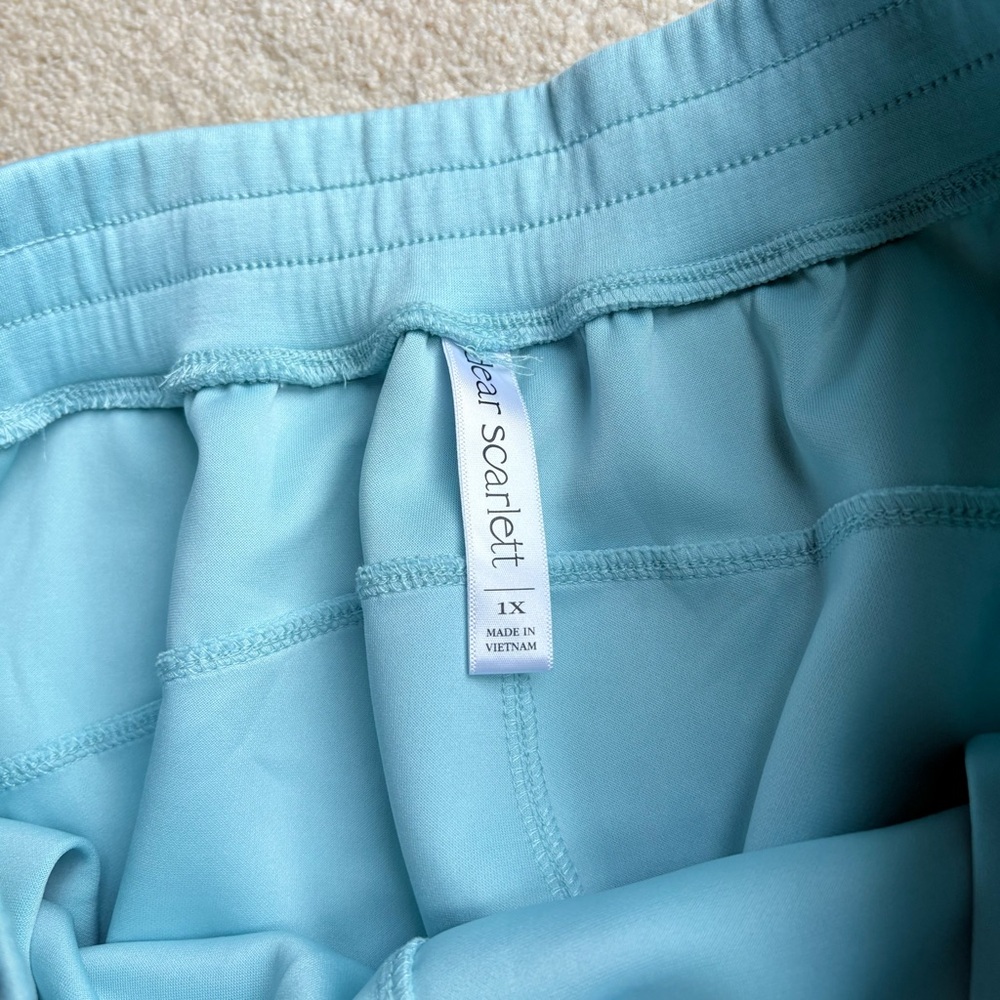Dear Scarlett Aqua Sweatpants Relaxed Fit Elastic Cuffs - Picture 4 of 5